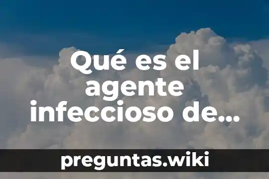 Qué es el agente infeccioso de una enfermedad