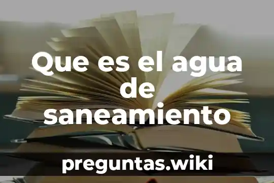 Que es el agua de saneamiento