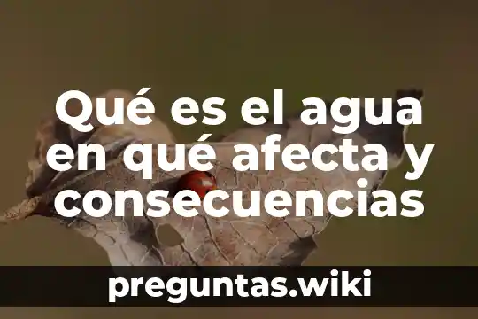 Qué es el agua en qué afecta y consecuencias