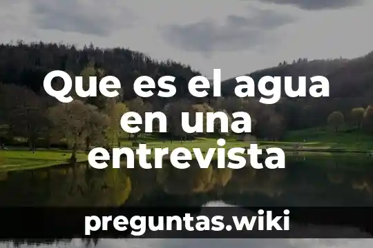 Que es el agua en una entrevista