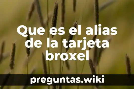 Que es el alias de la tarjeta broxel