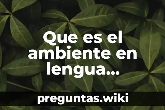 Que es el ambiente en lengua española