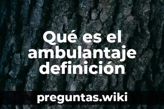 Qué es el ambulantaje definición