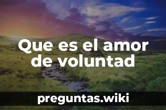 Que es el amor de voluntad