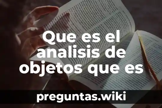 Que es el analisis de objetos que es