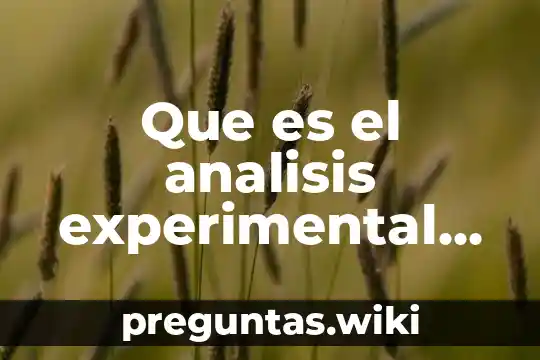 Que es el analisis experimental de conducta