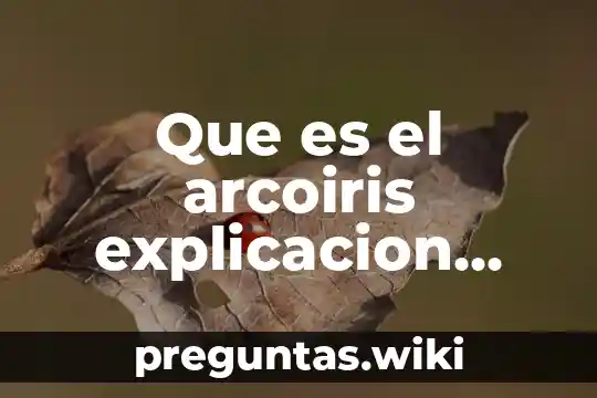 Que es el arcoiris explicacion para niños