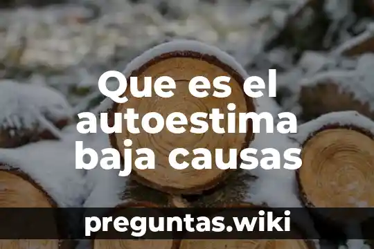 Que es el autoestima baja causas