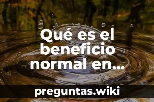 Qué es el beneficio normal en economía