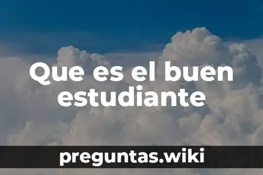 Que es el buen estudiante