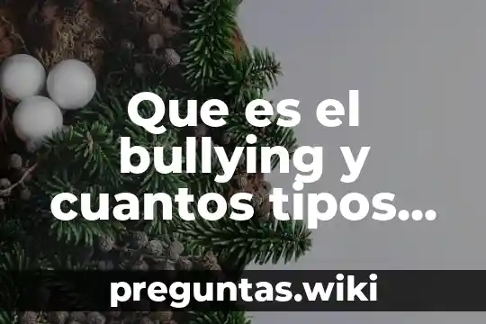 Que es el bullying y cuantos tipos de bullying hay