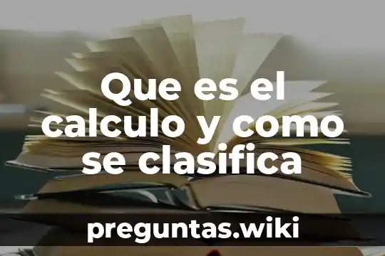 Que es el calculo y como se clasifica