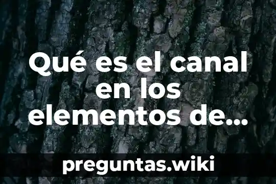 Qué es el canal en los elementos de la comunicación