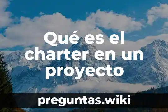 Qué es el charter en un proyecto