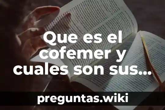 Que es el cofemer y cuales son sus funciones