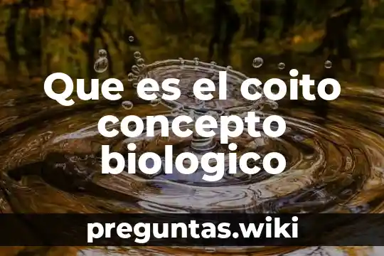 Que es el coito concepto biologico