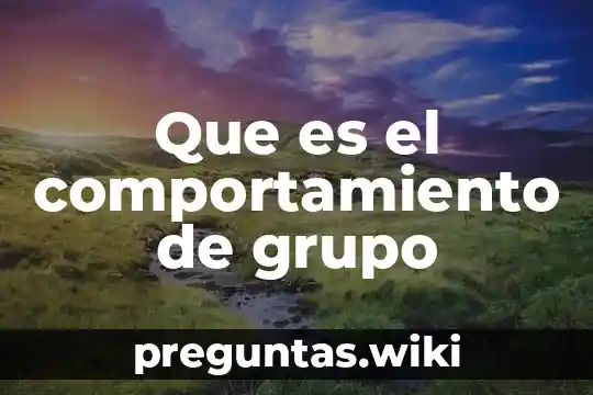 Que es el comportamiento de grupo