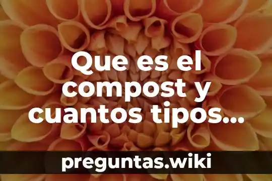 Que es el compost y cuantos tipos existen