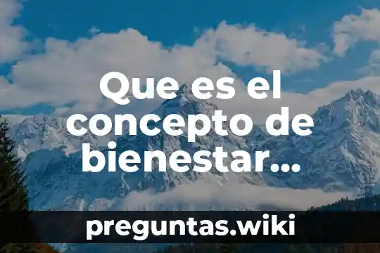 Que es el concepto de bienestar infantil