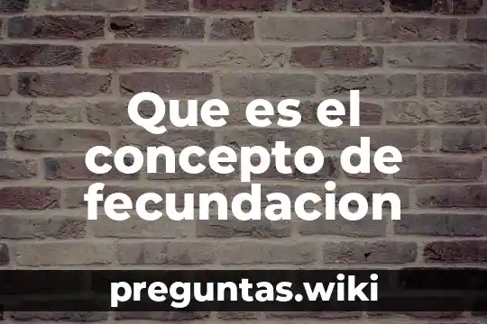 Que es el concepto de fecundacion