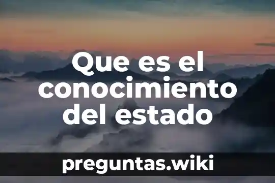 Que es el conocimiento del estado