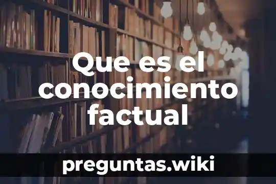 Que es el conocimiento factual