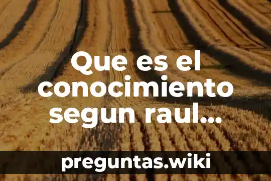 Que es el conocimiento segun raul gutierrez sanz