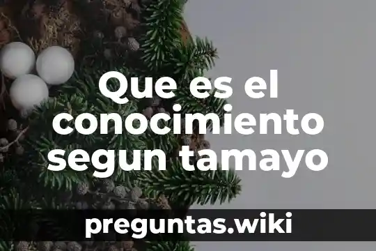 Que es el conocimiento segun tamayo