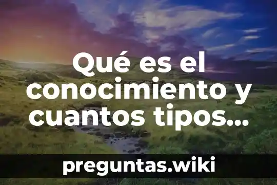 Qué es el conocimiento y cuantos tipos de conocimientos existen
