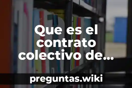 Que es el contrato colectivo de trabajo segun jose davalos