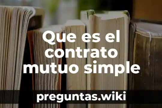 Que es el contrato mutuo simple