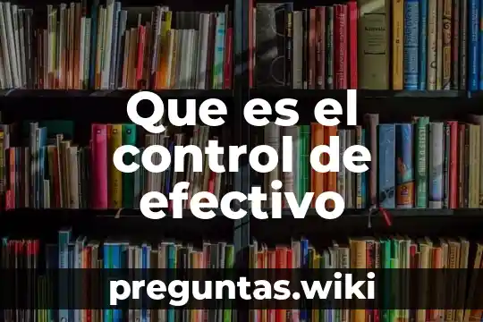 Que es el control de efectivo