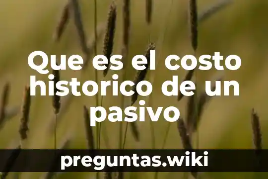 Que es el costo historico de un pasivo