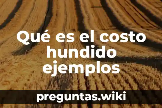 Qué es el costo hundido ejemplos