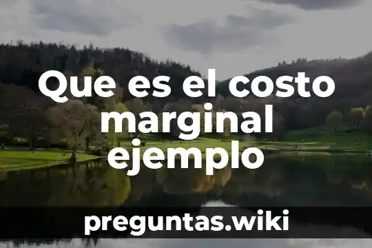 Que es el costo marginal ejemplo