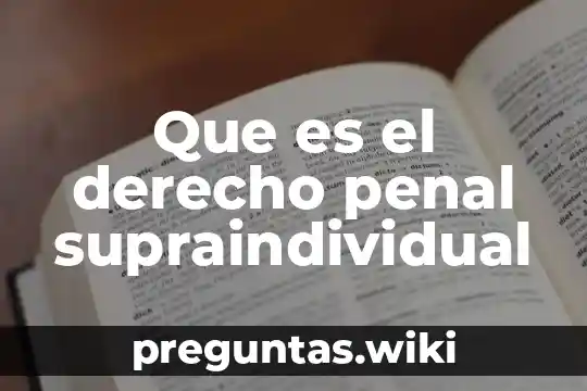 Que es el derecho penal supraindividual