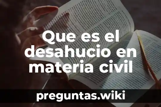 Que es el desahucio en materia civil