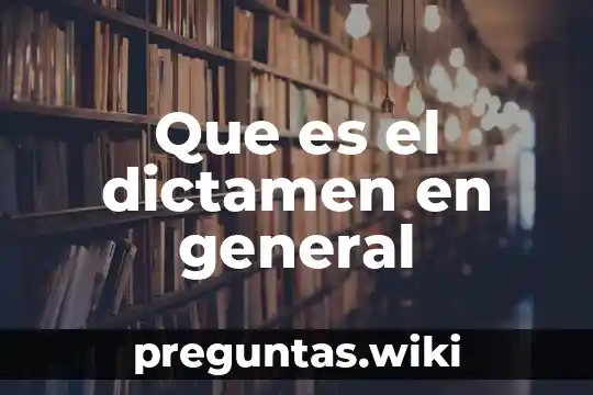 Que es el dictamen en general