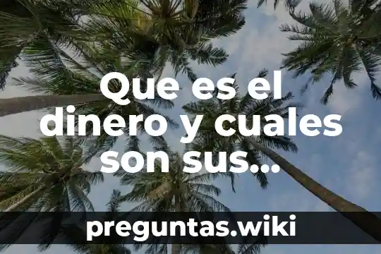 Que es el dinero y cuales son sus diversas funciones
