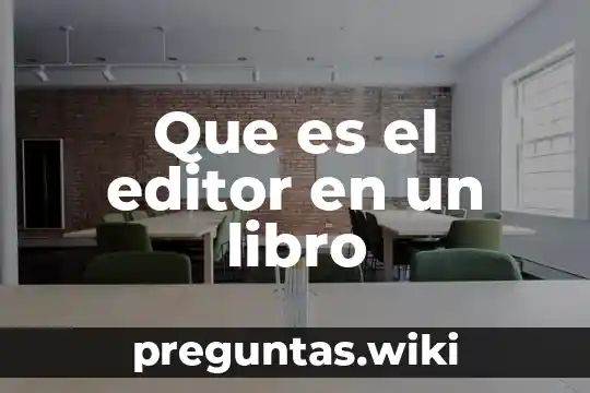 Que es el editor en un libro