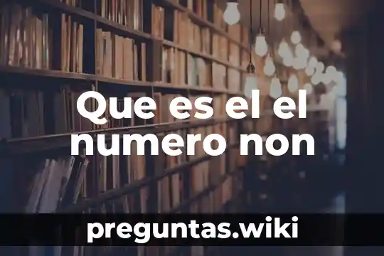 Que es el el numero non