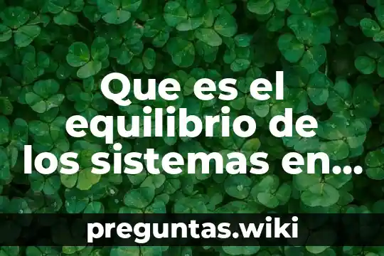 Que es el equilibrio de los sistemas en tgs