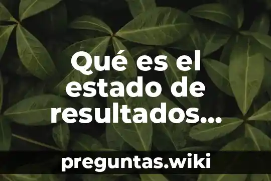 Qué es el estado de resultados proyectados