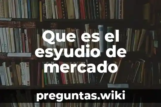 Que es el esyudio de mercado