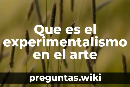Que es el experimentalismo en el arte