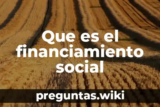 Que es el financiamiento social