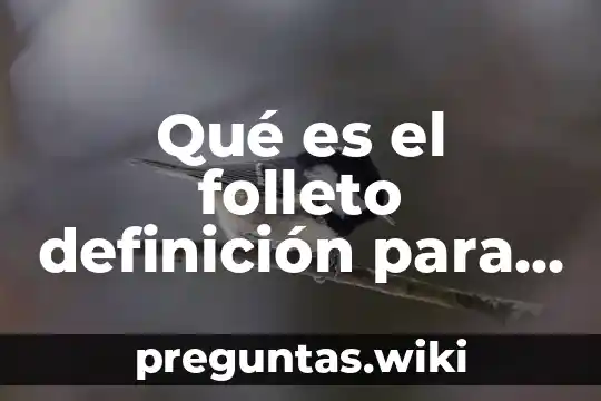 Qué es el folleto definición para niños