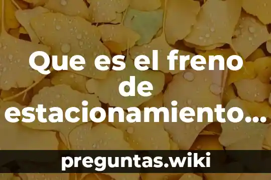 Que es el freno de estacionamiento electronico