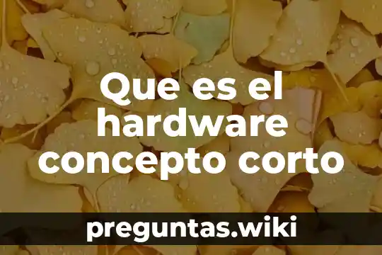 Que es el hardware concepto corto