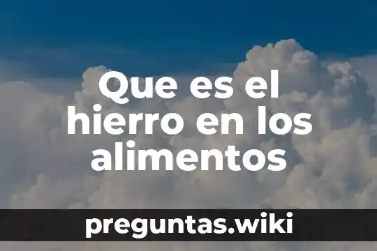 Que es el hierro en los alimentos